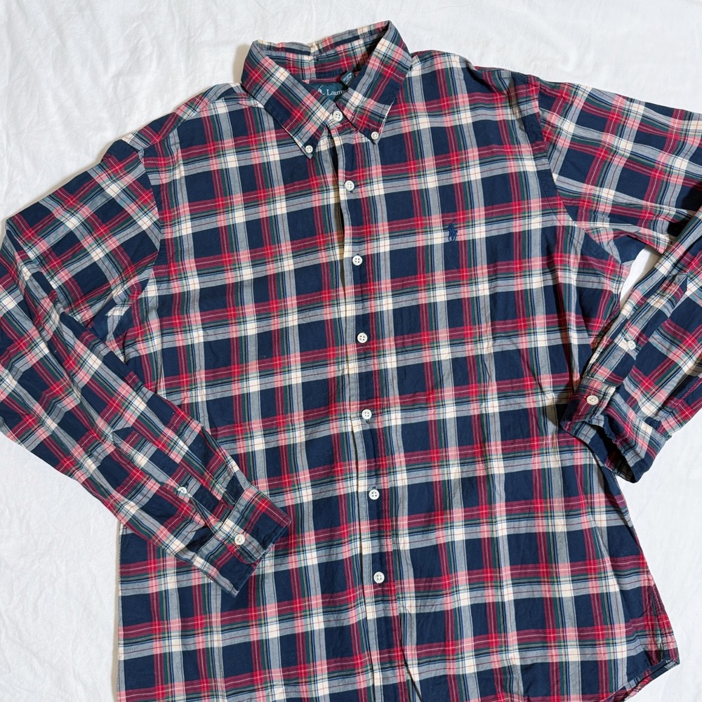 Ralph Lauren Custom Fit Plaid Button Down Shirt